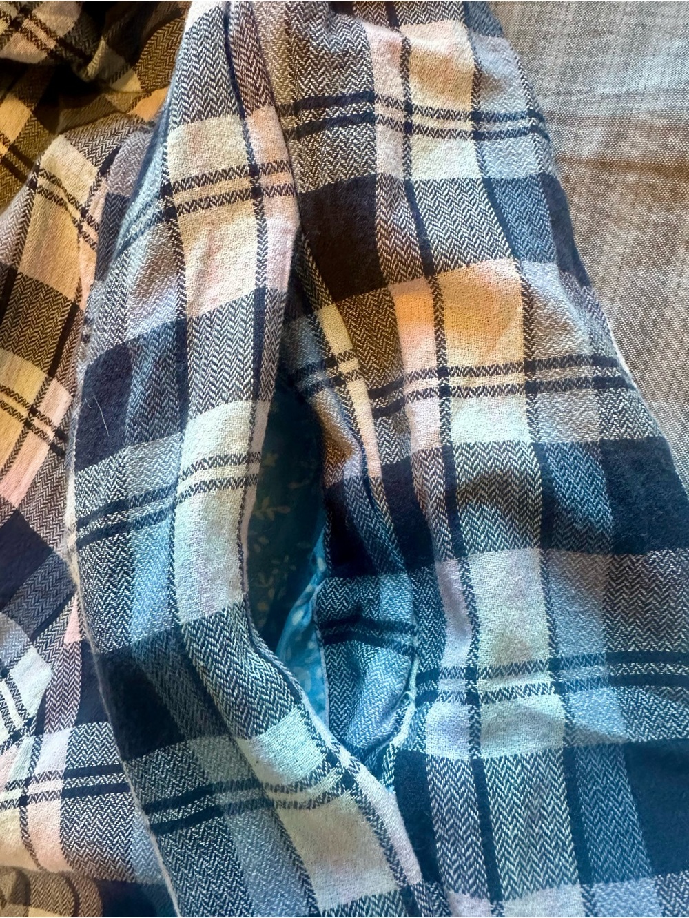 Pilcro Navy and White Plaid Wrap Dress - Picture 6 of 7